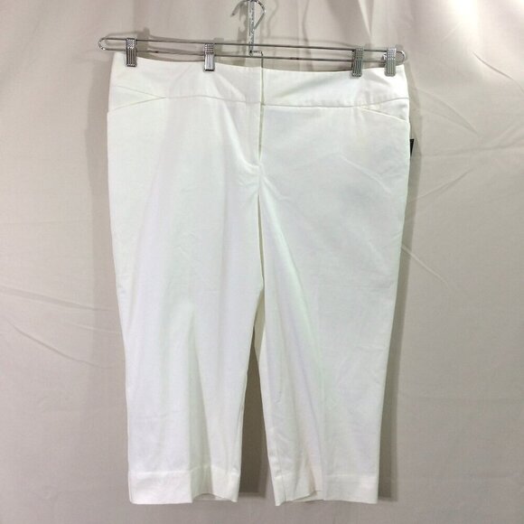 NEW Worthington Cropped Pants Capri White Slash Pockets Cotton Stretch 18W - Picture 1 of 5
